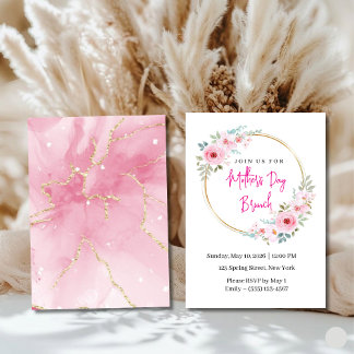 Invitación Elegant Pink Floral Mother's Day Brunch Invitation