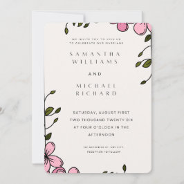 Invitación Elegant Pink Floral Wedding Invitation - Customiza