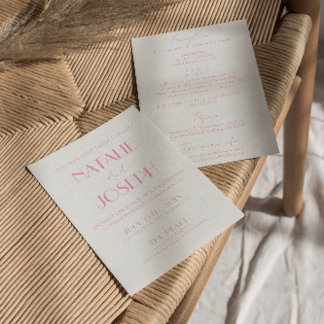 Invitación Elegant Pink Orange Stylish All In One Wedding