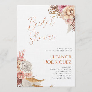 Invitación Elegant Pink & Red Bridal Shower Invite