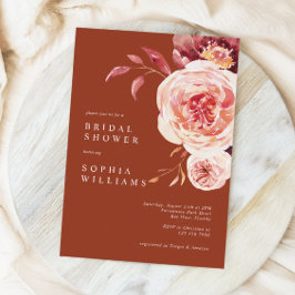 Invitación Elegant Pink Roses Bridal Shower Invitation