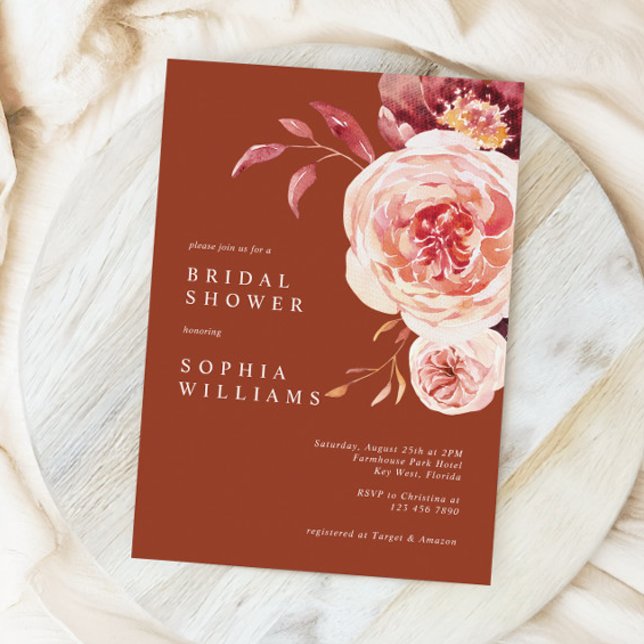 Invitación Elegant Pink Roses Bridal Shower Invitation (Subido por el creador)