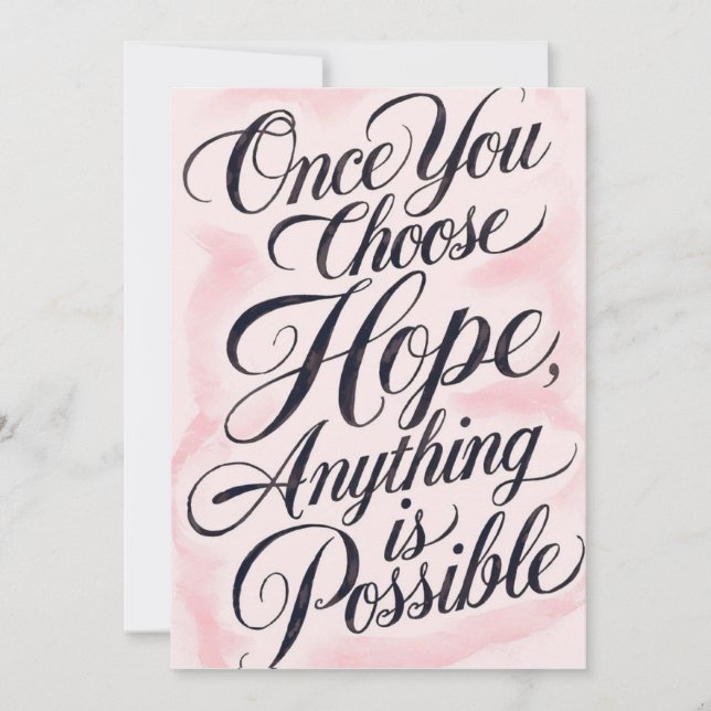 Invitación Elegant Pink Watercolor Hope & Possibility Inspira (Anverso)