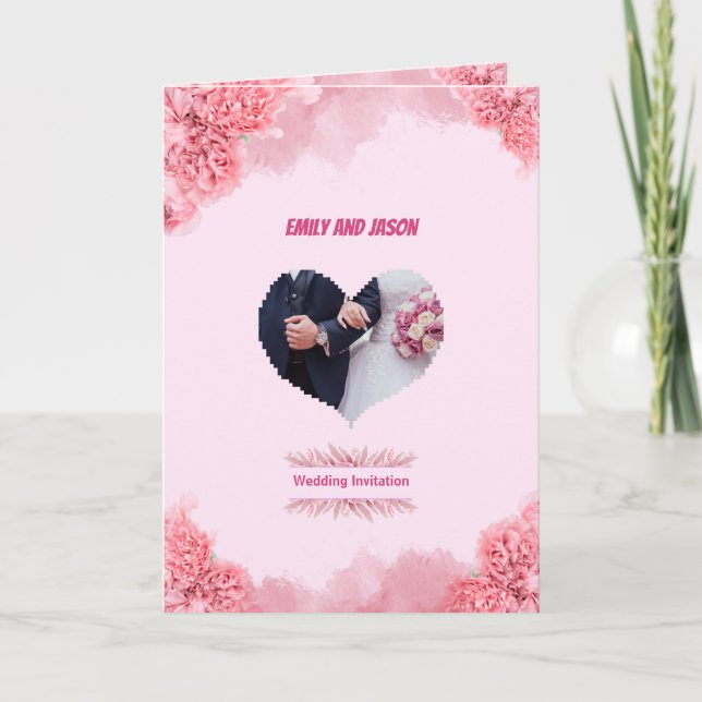 Invitación Elegant Pink Wedding invitation (Anverso)