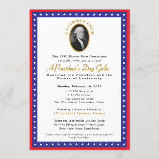 Invitación Elegant President's Day Gala Fundraiser