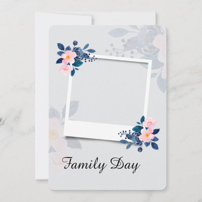 Invitación Elegant Purple Floral Family Day Greeting Card (Anverso)
