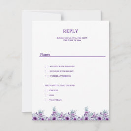 Invitación Elegant purple flower 
