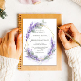 Invitación Elegant Purple Lavender Watercolor Floral Wedding