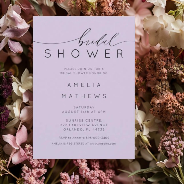 Invitación Elegant Purple Lilac Bridal Shower (Subido por el creador)