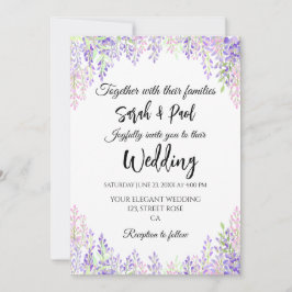 Invitación Elegant purple wisteria flower Wedding