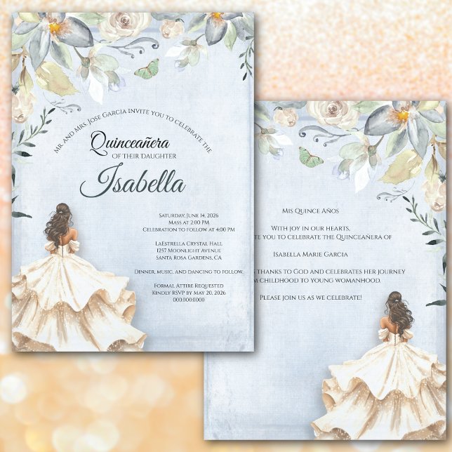 Invitación Elegant Quinceanera 15th Birthday (Mis Quince Años – Elegant Fifteen Invitation. Celebrate this milestone birthday.)