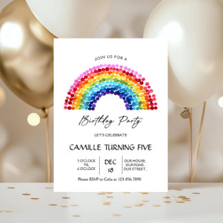 Invitación Elegant Rainbow Birthday party