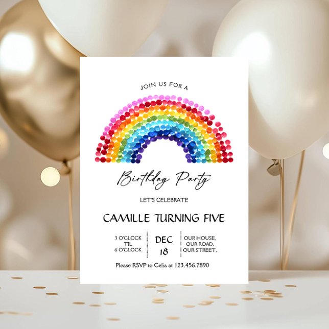 Invitación Elegant Rainbow Birthday party (Subido por el creador)