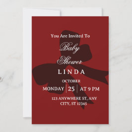 Invitación Elegant Red Baby Shower Invitation 
