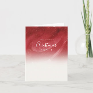 Invitación Elegant Red & Gold Abstract Folded Christmas Invit