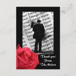 Invitación Elegant Red Rose Photo Thank You Notes