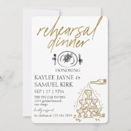 Invitación Elegant Rehearsal Dinner