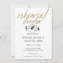 Invitación Elegant Rehearsal Dinner