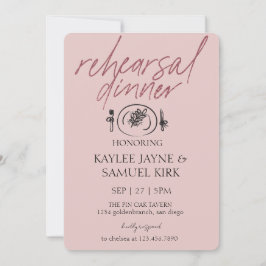Invitación Elegant Rehearsal Dinner