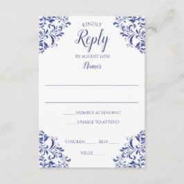 Invitación Elegant Reply Card - Nadine (Royal Blue)