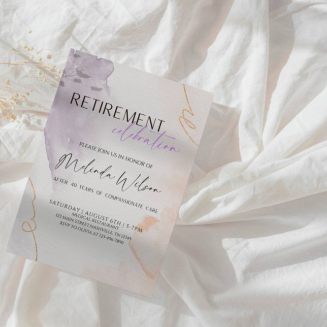 Invitación Elegant Retired Nurse Celebration Party (Subido por el creador)