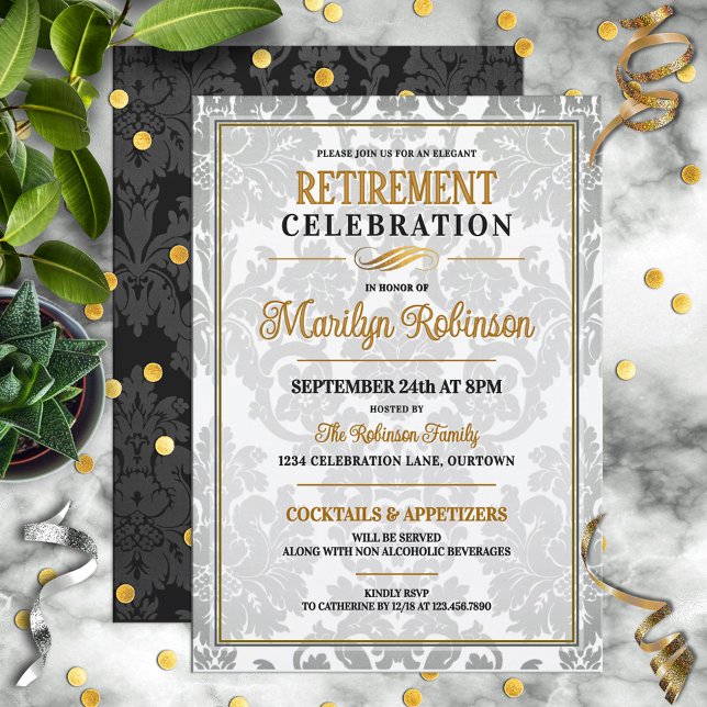 Invitación Elegant Retirement Party (Subido por el creador)