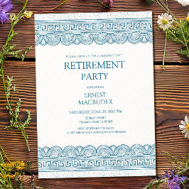 Invitación Elegant retirement toga party in blue