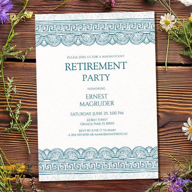 Invitación Elegant retirement toga party in blue (Subido por el creador)