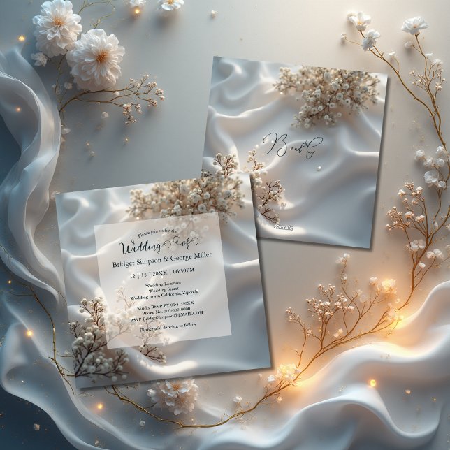 Invitación Elegant romantic babys breath floral wedding (Subido por el creador)