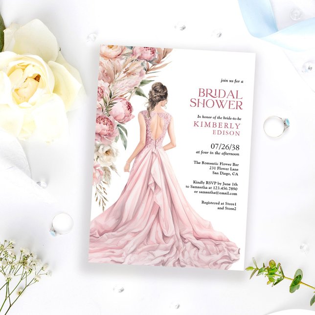 Invitación Elegant Romantic Blush Roses Floral Bridal Shower (Subido por el creador)