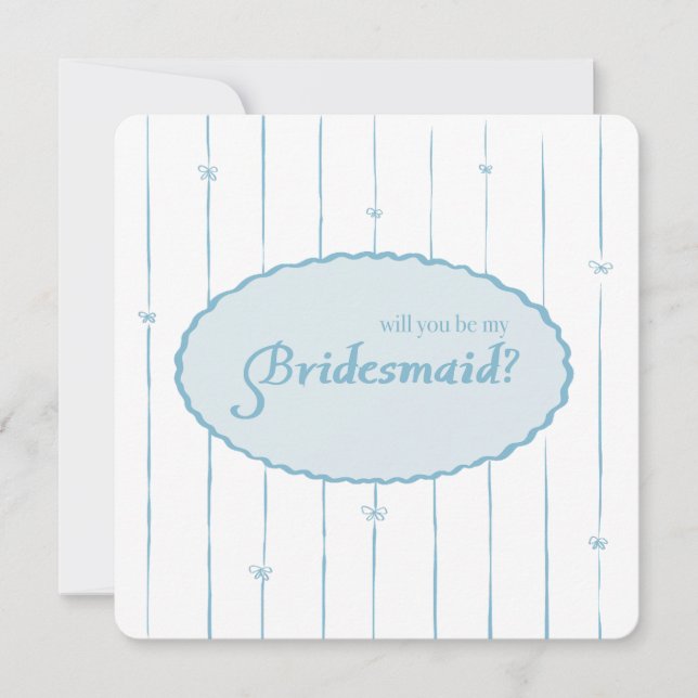 Invitación Elegant Romantic Bridal Card | Bridesmaid (Anverso)