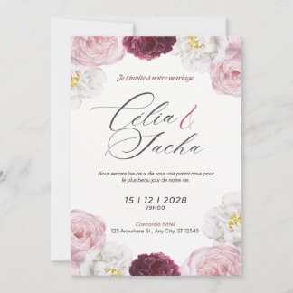 Invitación Elegant Romantic Floral Wedding Invitation Card