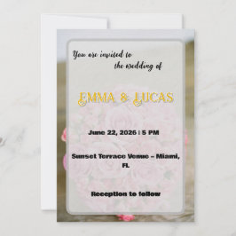 Invitación Elegant Romantic Wedding with Floral Ocean