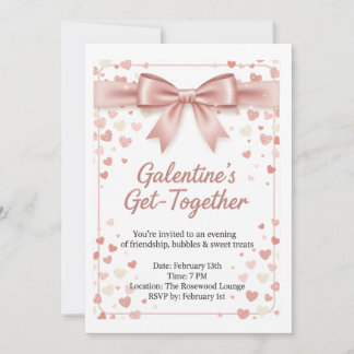 Invitación Elegant Rose Gold Galentine's Day Invitation Templ