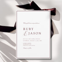 Elegant Royal Burgundy & White Script Wedding