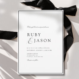 Invitación Elegant Royal White & Black  Wedding