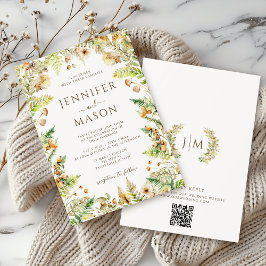 Invitación Elegant Rustic Autumn Forest Fall Wedding