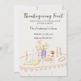 Invitación Elegant Rustic Thanksgiving Dinner