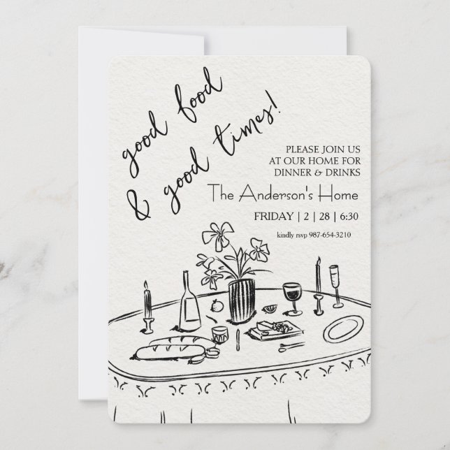 Invitación Elegant Rustic Thanksgiving Dinner (Anverso)