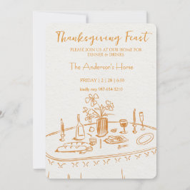 Invitación Elegant Rustic Thanksgiving Dinner