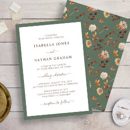 Invitación Elegant Sage Autumn Boda