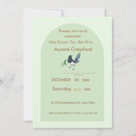 Invitación Elegant Sage Green Arch Bridal Shower Invitation -