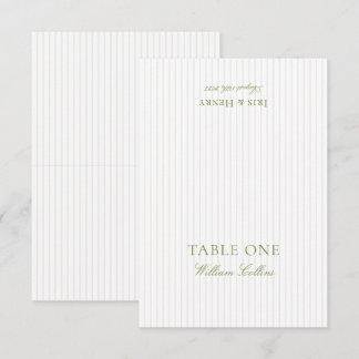 Invitación Elegant Sage Green & Beige Wedding Place Card