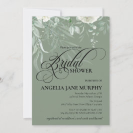 Invitación Elegant Sage Green Bridal Shower Invitation