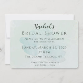 Invitación Elegant Sage Green Gold Bridal Shower Invitation