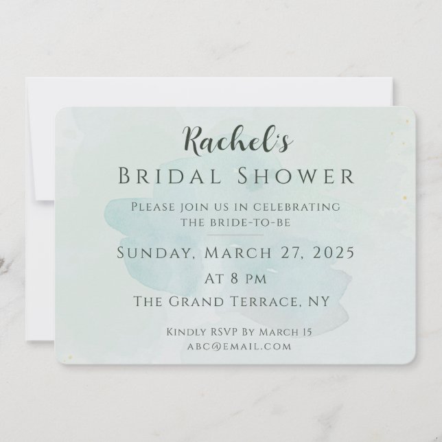 Invitación Elegant Sage Green Gold Bridal Shower Invitation (Anverso)