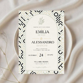 Invitación Elegant Sage Green Modern Arch Minimalist 