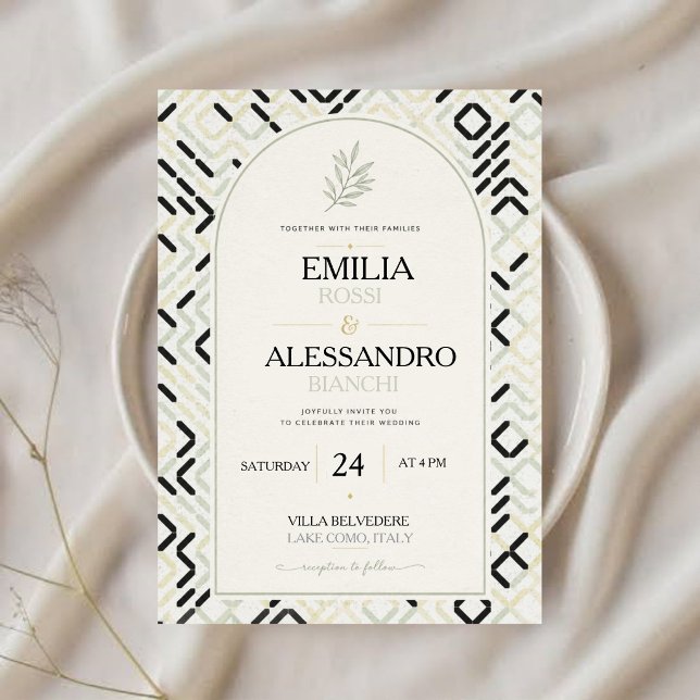 Invitación Elegant Sage Green Modern Arch Minimalist  (Subido por el creador)
