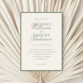 Invitación Elegant Sage Green Old Money Wedding
