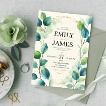 Elegant Sage Green Watercolor Eucalyptus Leaves